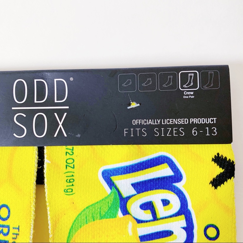 New Odd Sox Lemonhead Lemon Candy Crew Socks - Picture 3 of 8